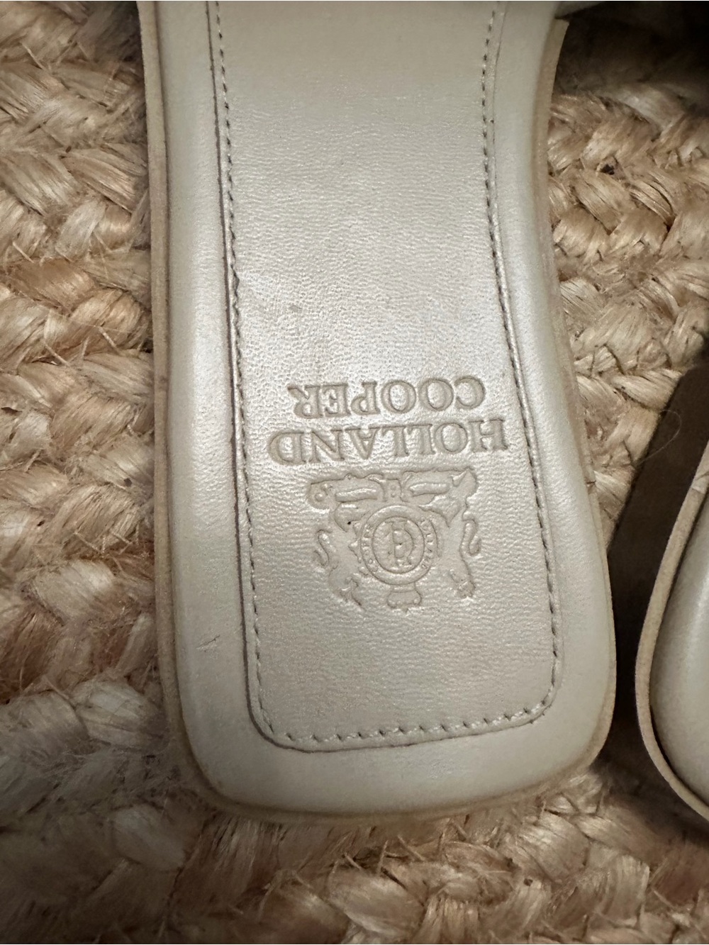 Holland Cooper Beige Raffia Slide Sandals - Picture 6 of 8